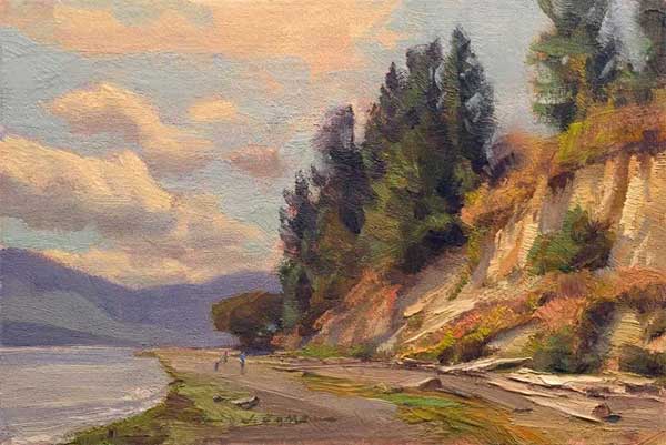 Beach at Marlyn Nelson Park, an oil by Jim Lamb.