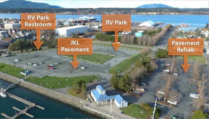 View looking northwest from the marina