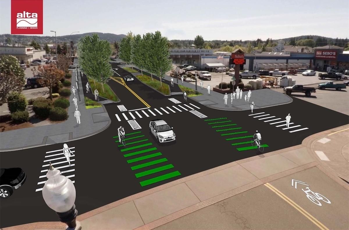 The completed Commercial-11th intersection may look like this. Traffic impacted as city rebuilds part of Commercial Ave.